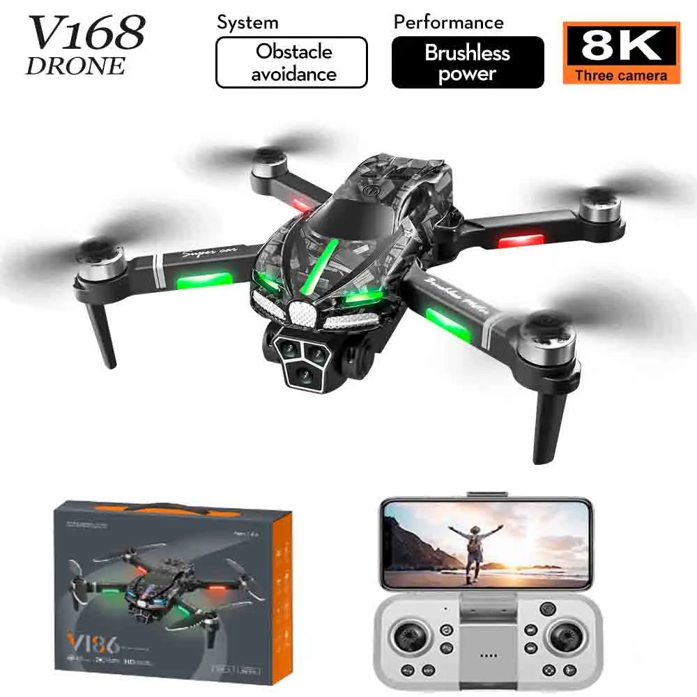 Drone 4K Professional 20km V186 Quadcopter HD Camera 8K Mini Drone 2024 RC Helicopter Obstacle Avoidance for kids Adults Aerial