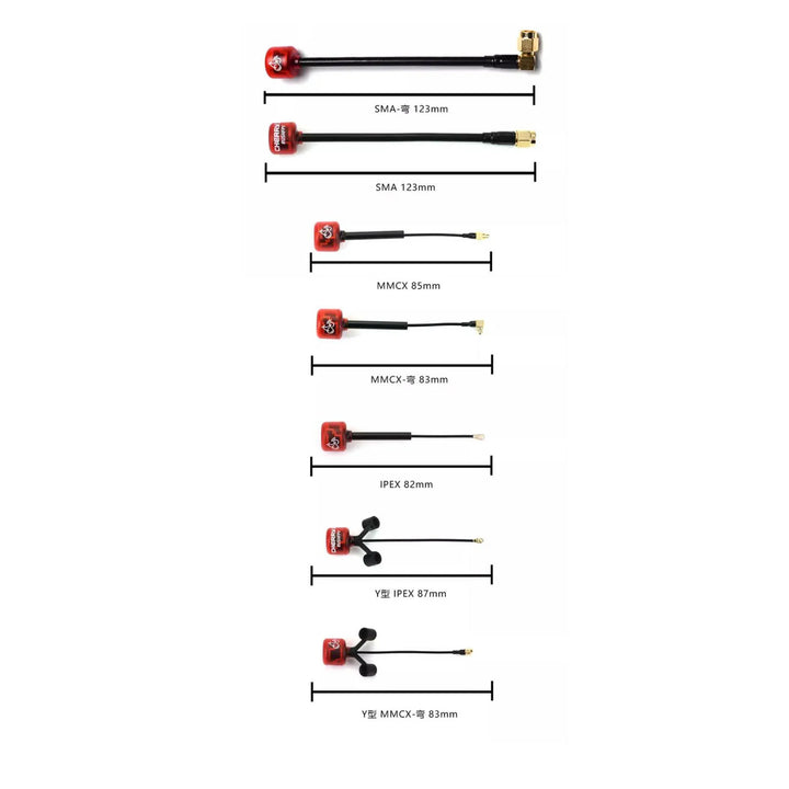 RUSHFPV Cherry 2 II 5.8G 1.8dBi FPV Antenna - SMA/MMCX/UFL LHCP/RHCP 230mm/150mm Long Range