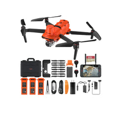 Autel EVO II Pro RTK V3 with controller, case, three batteries and accessories arranged below
