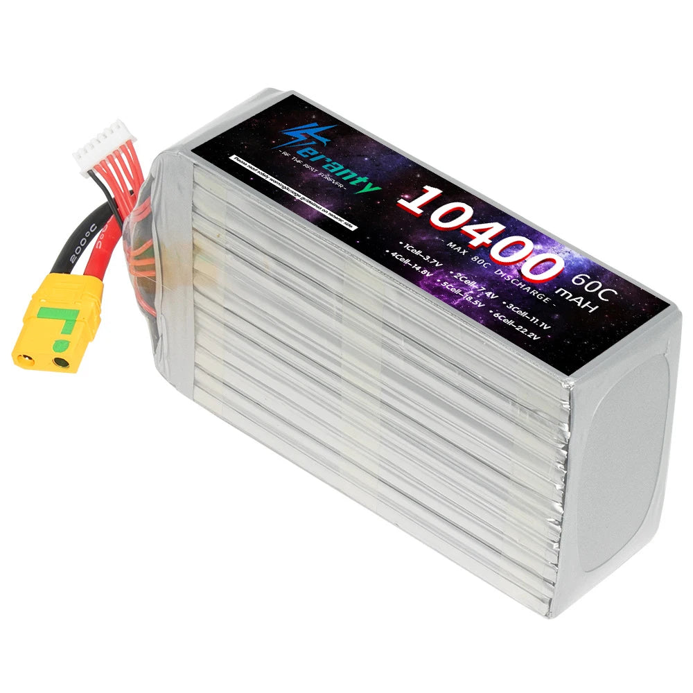 TERANTY Lipo Battery 10400mAh 22.2V 6S RC Battery High Capacity Agricultural Plant Protection UAV Drone For FPV Helicopter