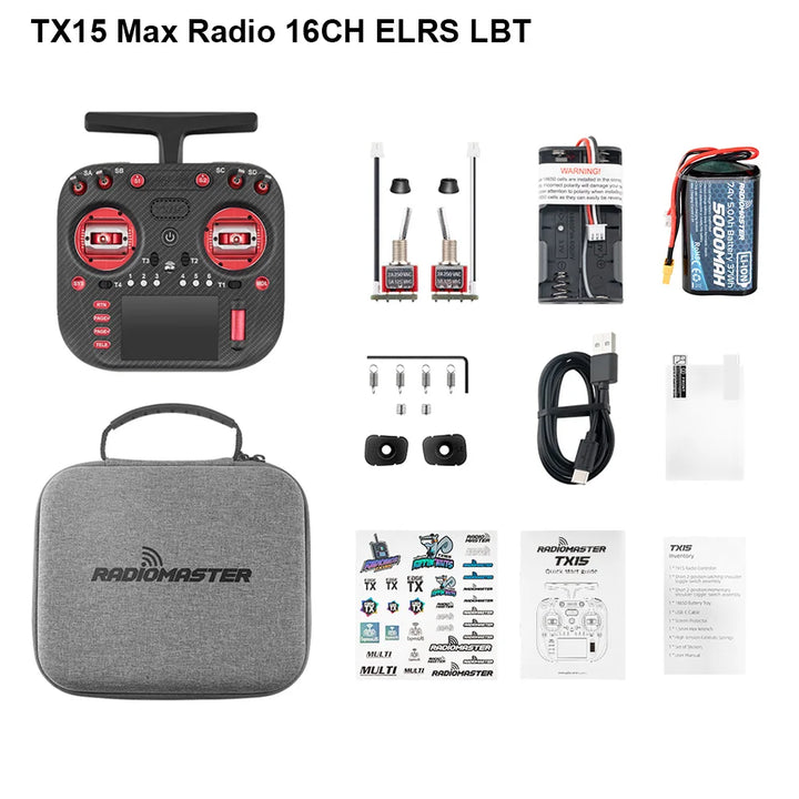 RadioMaster TX15 MAX 16CH Radio Controller - ELRS 2.4GHz AG02 Gimbals