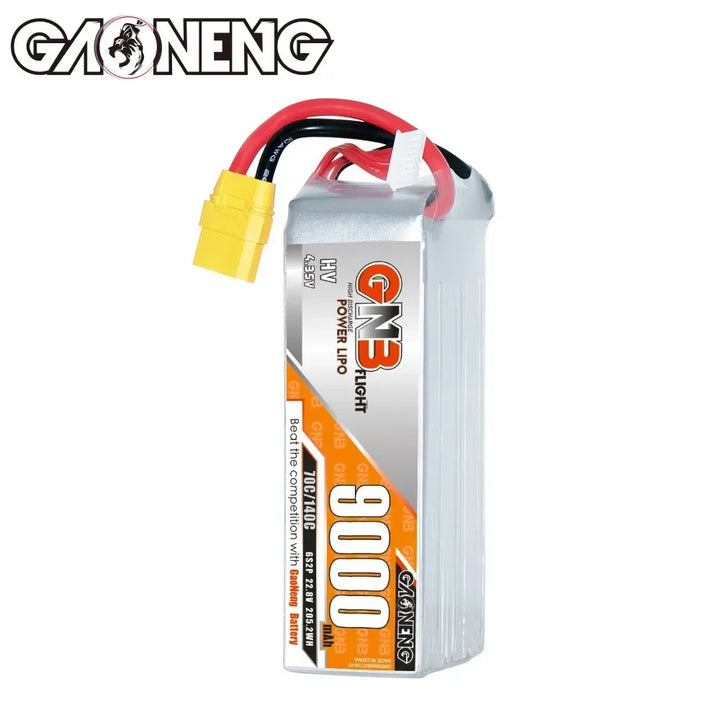 Gaoneng GNB 9000mAh 6S HV LiPo Battery 22.8V 70C/140C — XT60 or XT90S for UAV & Large FPV