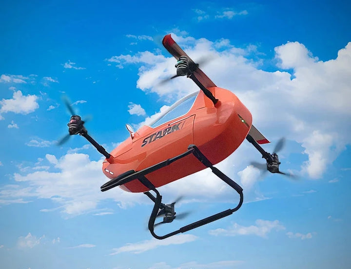 Cloud World eVTOL Manned Rescue Drone — 100kg Payload, 50+ km/h, Pure Carbon Fiber, Search & Rescue