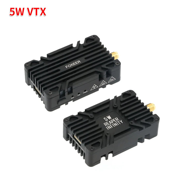 Foxeer Reaper Extreme V2 5.8GHz VTX — 2.5W / 3W / 5W / 10W, 72–80CH, Built-in Mic & Fan, Tramp, 20×20mm, for FPV Long Range Drones