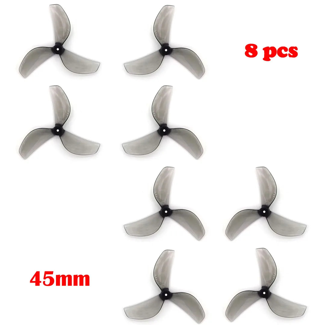 8PCS Gemfan 45mm 3Blade PC Propeller T-Mount 1mm 1.5mm 4CW 4CCW for FPV Freestyle Tinywhoop Drones RC Quadcopter DIY Parts