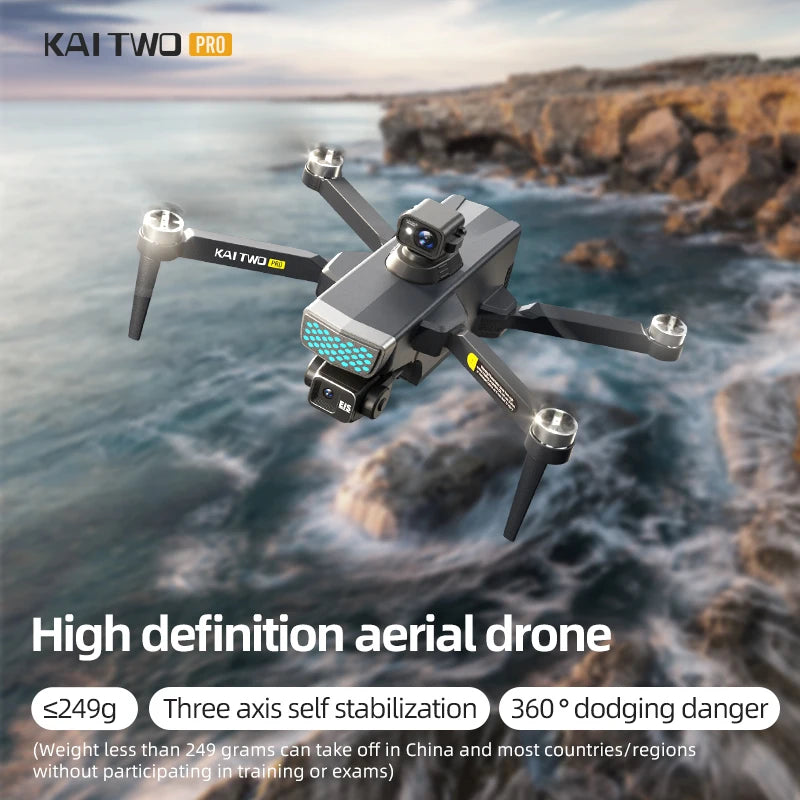 KAI2 Drone 3-Axis PTZ 4K HD Dual Camera GPS 5G WIFI RC FPV Dron Laser 360° Obstacle Avoidance Brushless Motor Quadcopter