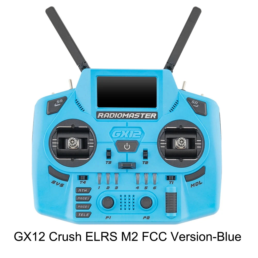 RadioMaster GX12 Crush Edition — Dual-Band ELRS Gemini-X, 1000Hz CNC Hall Gimbals, EdgeTX, 6 Colors, FCC