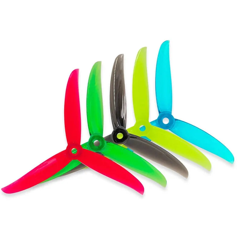Gemfan 5136 5" 3-Blade FPV Propellers — Racing & Freestyle, Green / Neon Yellow / Black / Red / Blue, Bulk Pack