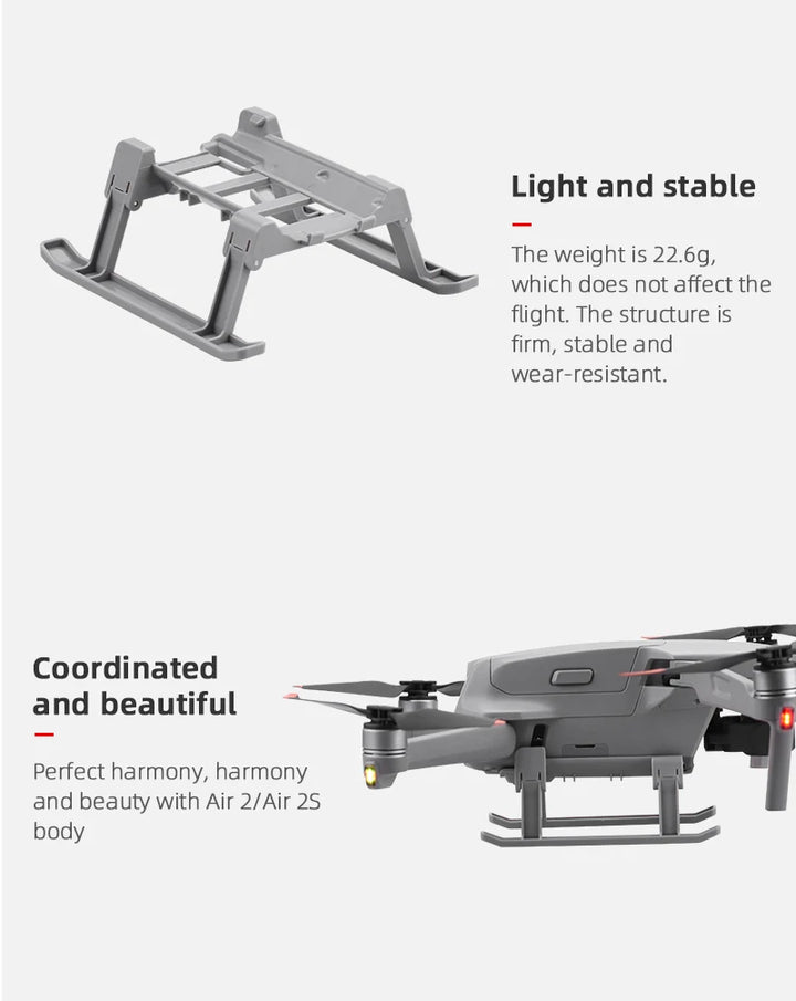 Foldable Landing Gear for DJI Mavic Mini 1/2/3/Air 2/2S/Pro Support Leg Height Extender Stand Mount Protector Drone Accessory