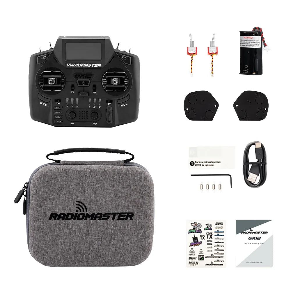 Pre-Order Radiomaster GX12 1000HZ 3D Digital CNC Hall Gimbal Dual Band Antenna Gemini XROSSBAND EXpressLRS Radio Controller