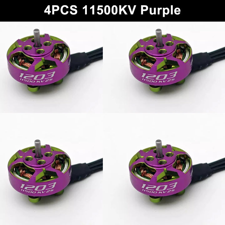 RCinpower GTS V3 1203 Brushless Motor 4PCS — 11500KV / 8000KV / 6000KV, 2–3" Toothpick & Micro FPV Racing