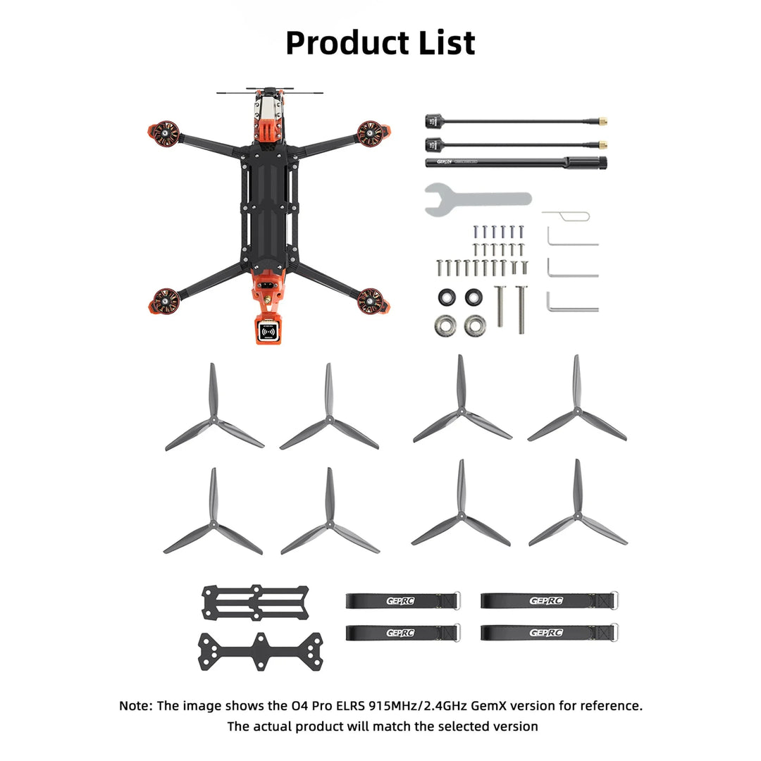 GEPRC MOZ7 V2 FPV Drone — DJI O4 Pro, STM32H743, 2809-1450KV, 25min, 15KM, GPS, ELRS/TBS, 7-Inch Long Range