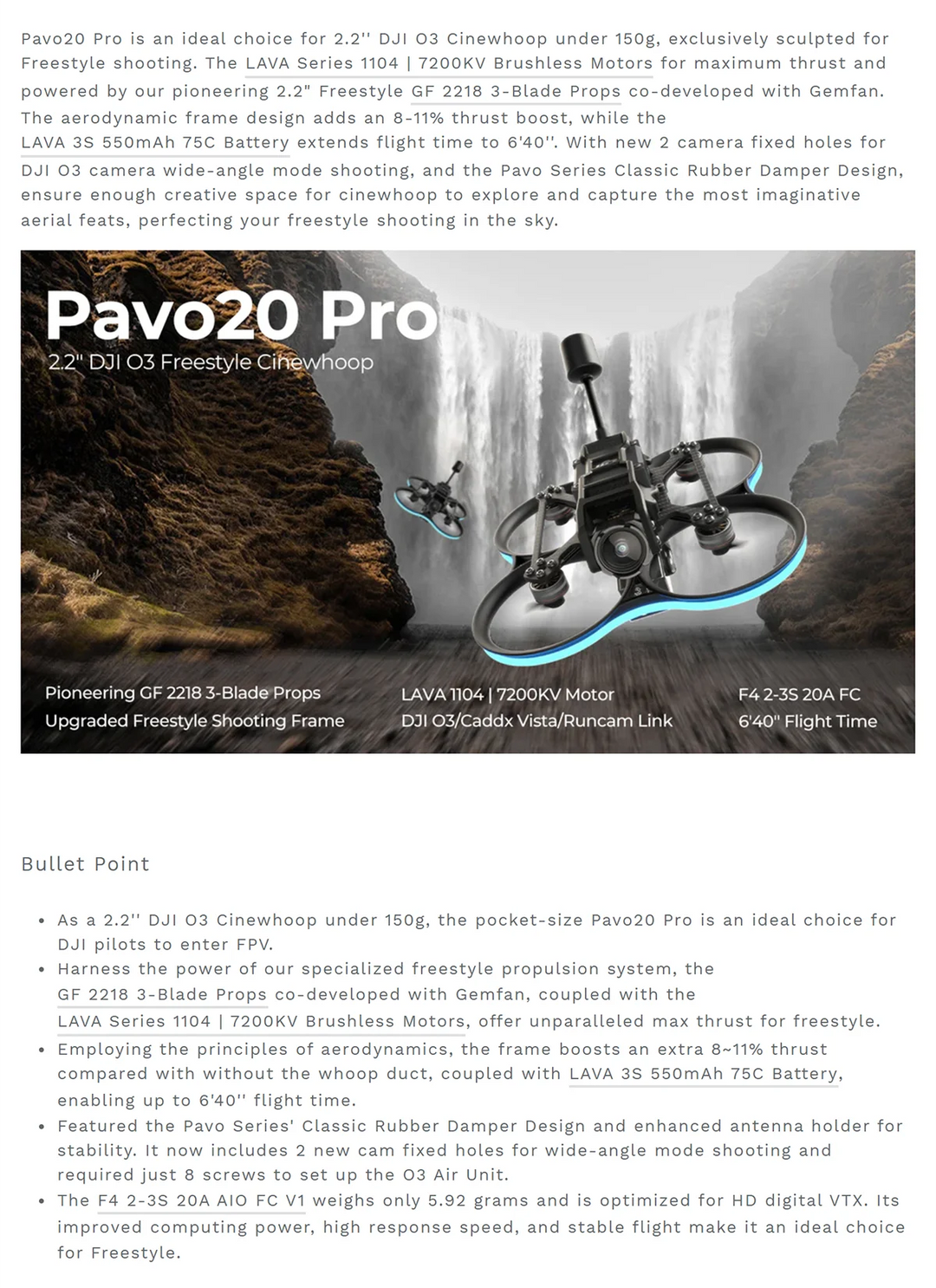 BETAFPV Pavo20 PRO Freestyle Brushless Whoop Quadcopter 2.2'' DJI O3 Cinewhoop NEWEST 2024 ELRS TBS for Caddx Vista RunCam Link