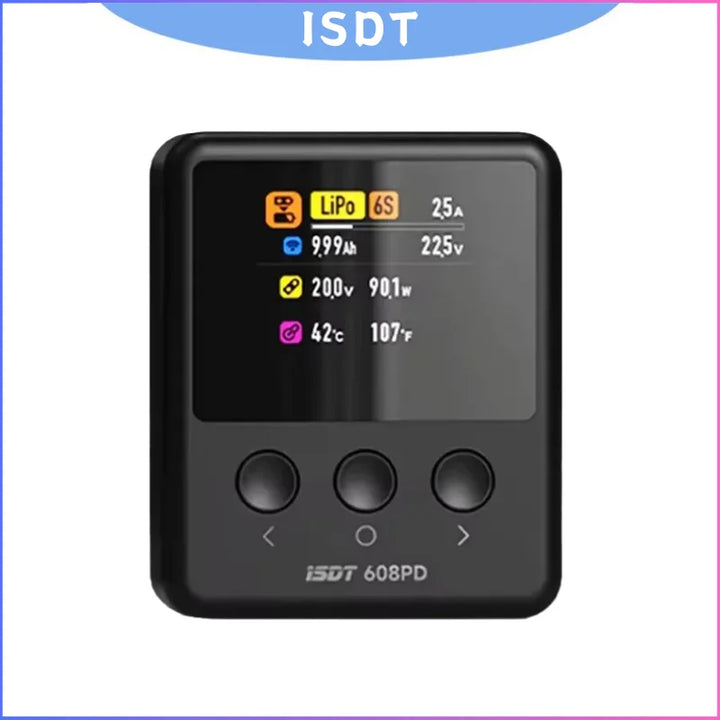 ISDT 608PD Lipo Balance Charger Discharger 240W/10A DC & 140W/5A PD Smart Digital Charger for LiPo/LiFe/LiHV RC Batteries