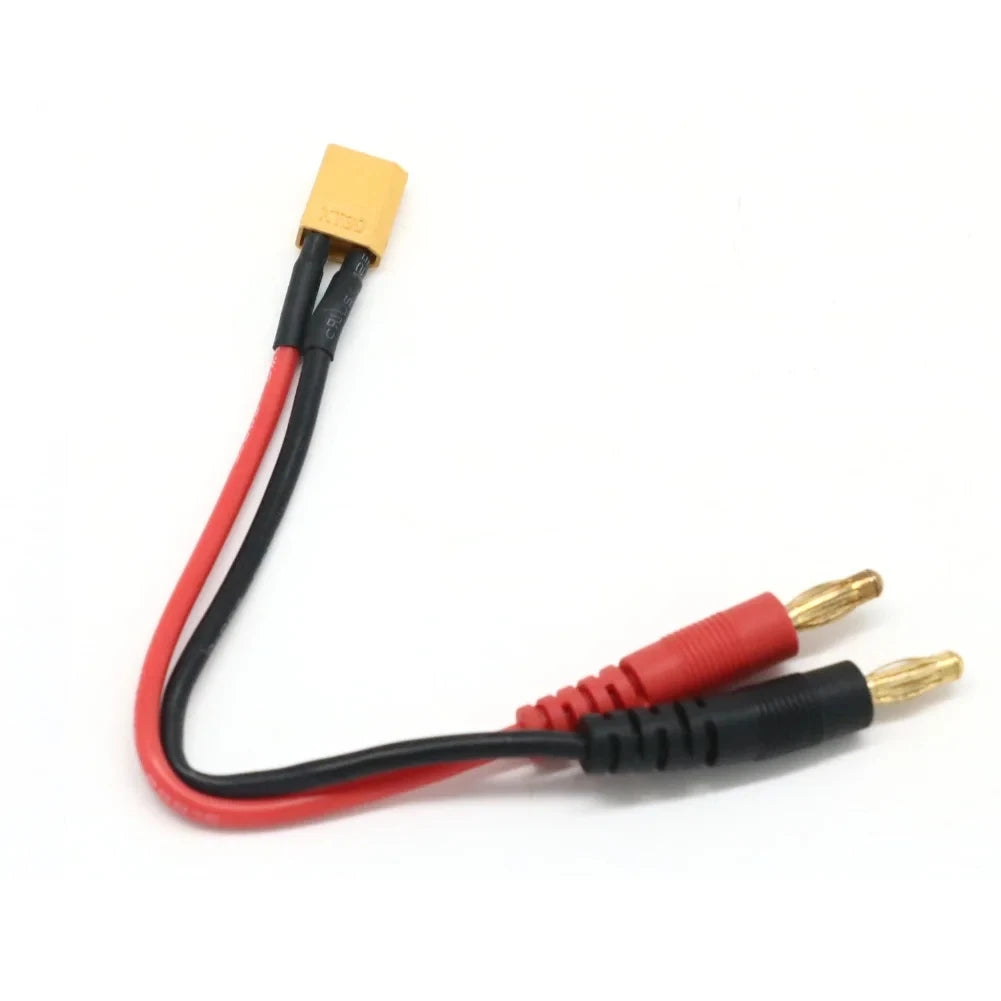 XT30/XT60/XT90/T-Plug to 4mm Banana Plug Charge Cable - 20cm 14AWG Silicone