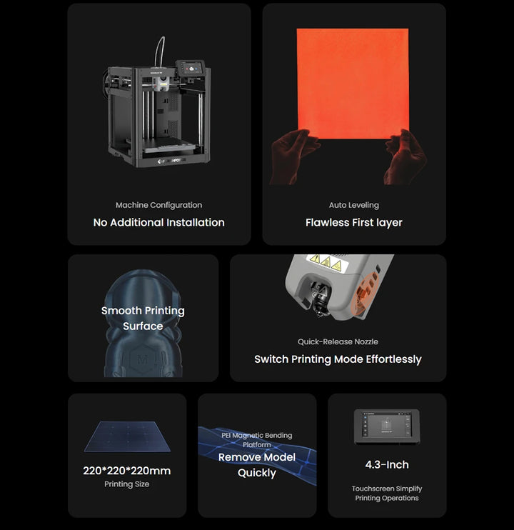 Flashforge Adventurer 5M 3D Printer | High Speed Auto-Leveling Direct Extruder