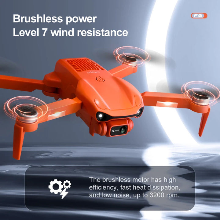 F12 GPS Mini Drone with 8K HD Camera, Professional 5G Camera Drone, Optical Flow Localization, 360° Obstacle Avoidance Quadcopter