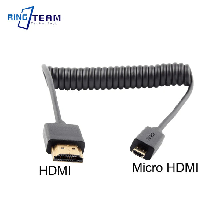 4K HDMI 2.0 Coiled Extension Cable — Male-to-Male, 60Hz, HDR, ARC | HDMI / Mini / Micro