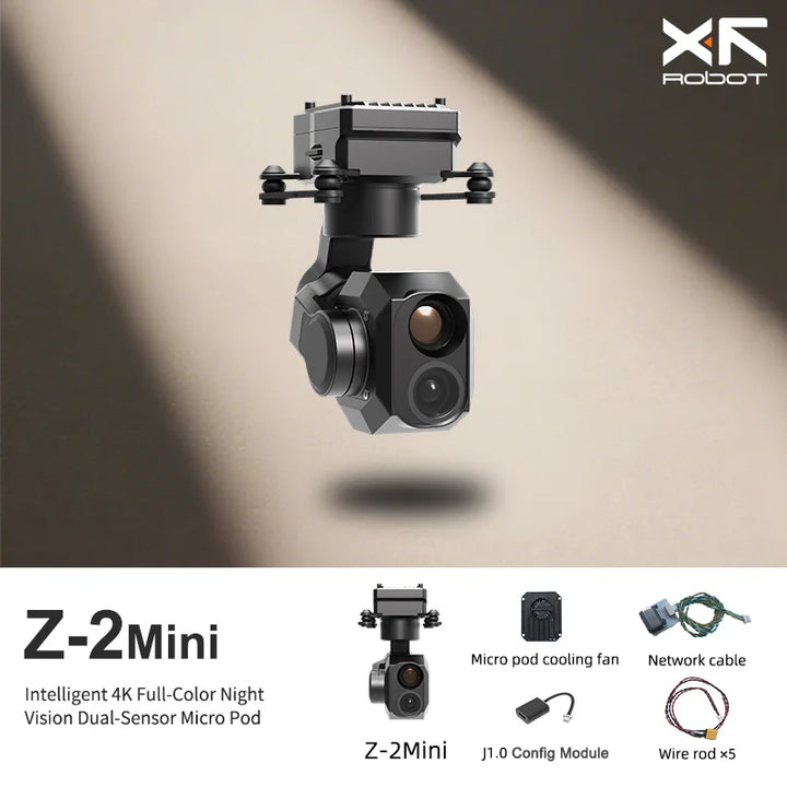 XF Z-2 Mini 3-Axis Dual-Sensor Gimbal — 4K Full-Color + IR Night Vision, Micro Pod UAV
