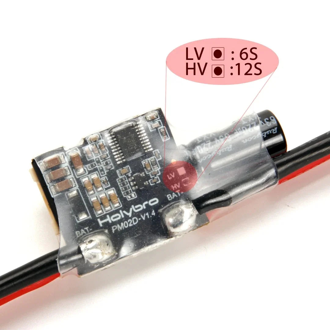 Holybro PM02D Digital Power Module — I2C, XT60, 5.2V/3A, 60A Continuous, LV (2S–6S) or HV (2S–12S), for Pixhawk 5X & 6X