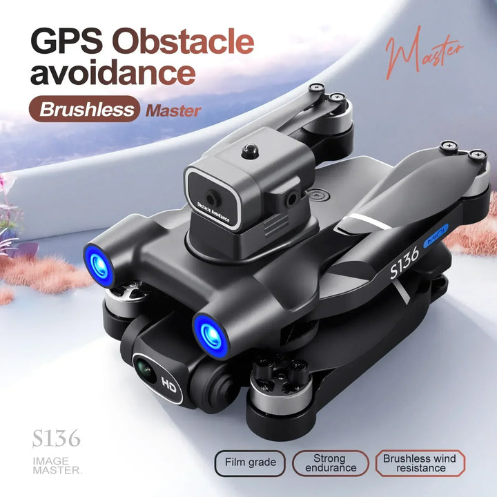 S136 GPS Rc Drone 4K HD Dual Camera Professional 5G Aerial Photography Obstacle Avoidance Brushless Automatic Return Helicopter