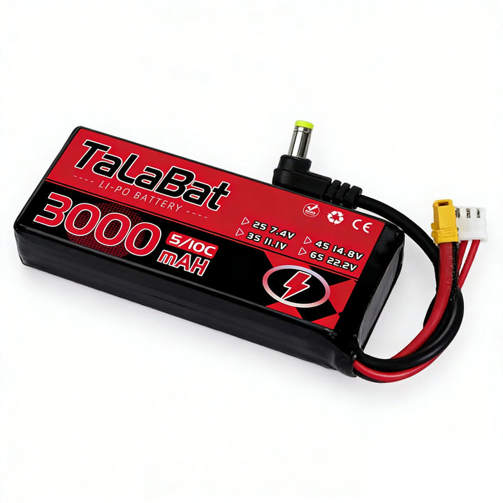 3000mAh 2S 7.4V 5C LiPo Battery with Power Indicator — Fatshark, Skyzone, Aomway FPV Goggles