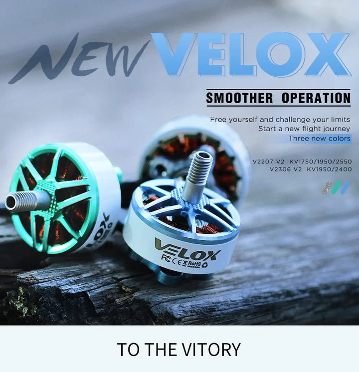 T-Motor Velox V2.0 V2306 2400KV 4S 1900KV 6S V2207 2550KV 4S 1950KV 1750KV 6S FPV Motor for FPV Racing Freestyle 5inch Drones