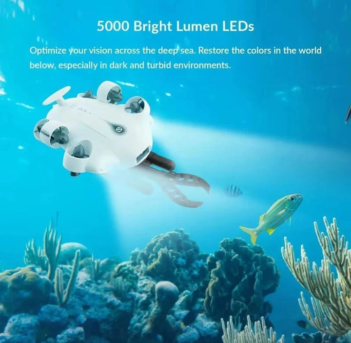 QYSEA FIFISH V-EVO Underwater ROV — 4K/60fps, 166° FOV, 360° Omnidirectional, AI Vision Lock, 5000 Lumen LEDs, 100m Cable