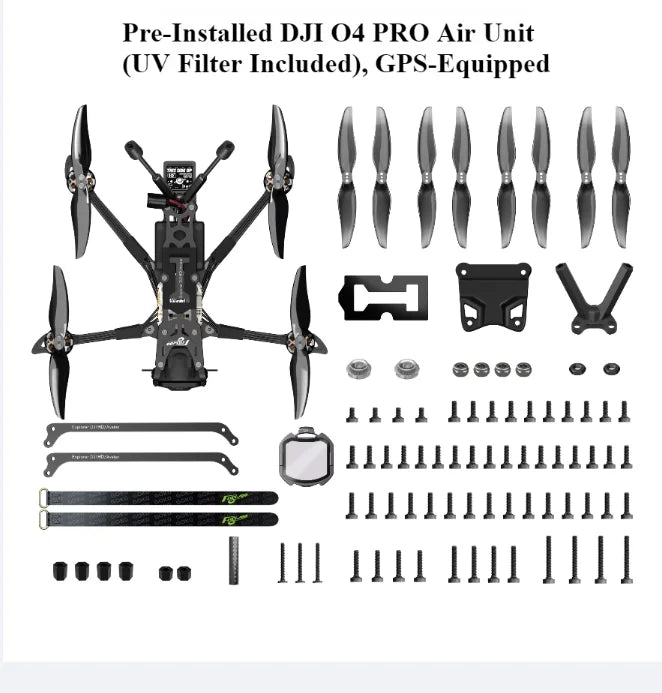 Flywoo Explorer LR4 Long Range FPV Drone - DJI O4 Pro 4K/120fps - 4 Inch Lightweight Quad