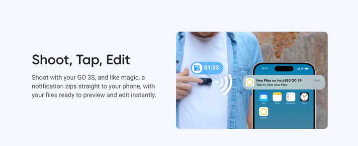 Insta360 GO 3S 4K Tiny Portable Vlogging Camera, Hands-Free POVs, Mount Anywhere, Stabilization, 10m Waterproof, Pet POV