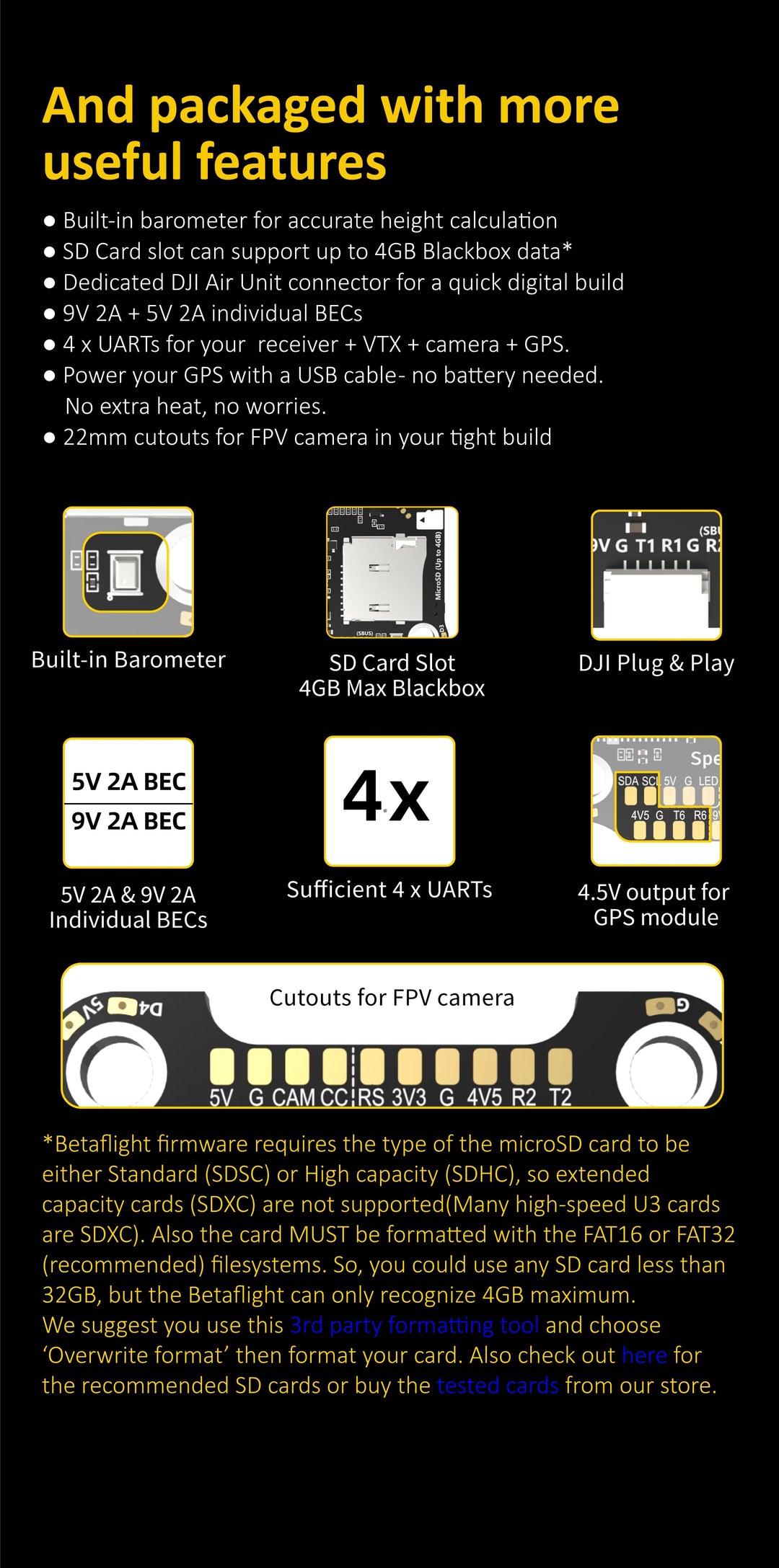 SpeedyBee F405 V3 30x30 Flight control + 50A BLS 4 in 1 ESC Fortinet