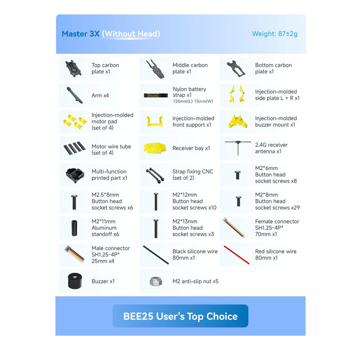 SpeedyBee Master3X 3-3.6 Inch FPV Drone Frame Modular Carbon Fiber Racing Freestyle Quadcopter Frame for RC Drone DIY