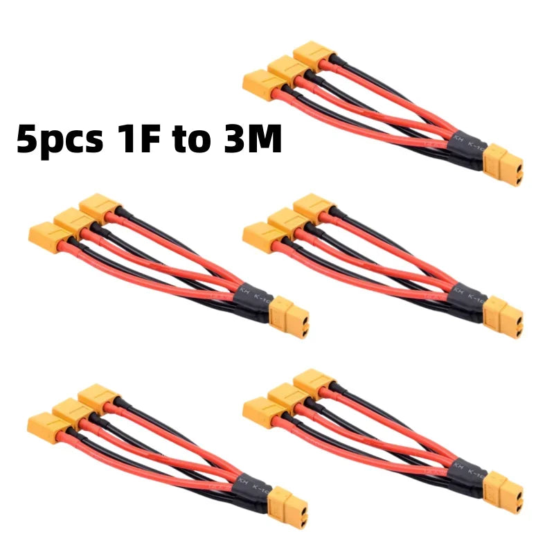 XT60 Battery Connector Y Splitter - 14AWG Parallel Cable 60A