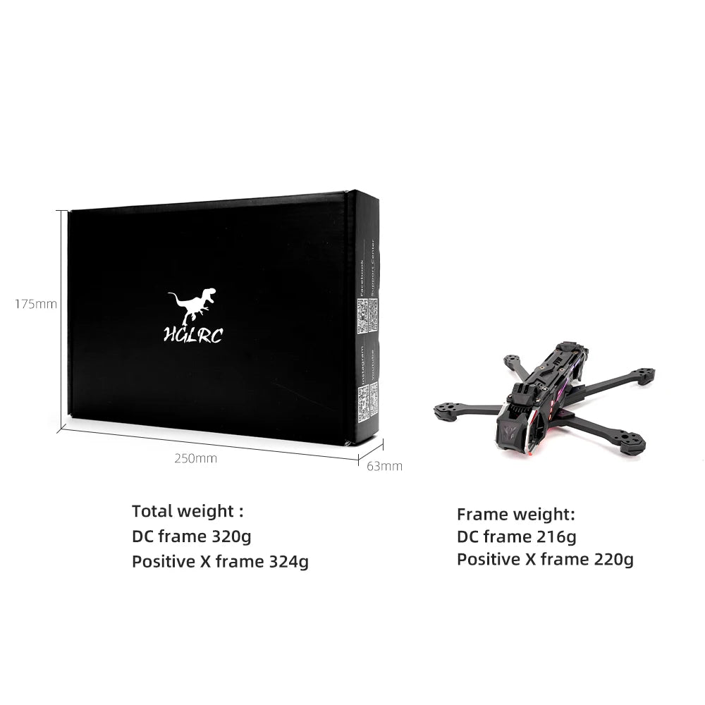 HGLRC Nblade Max 5-Inch FPV Frame — DC & True-X, Freestyle & Racing