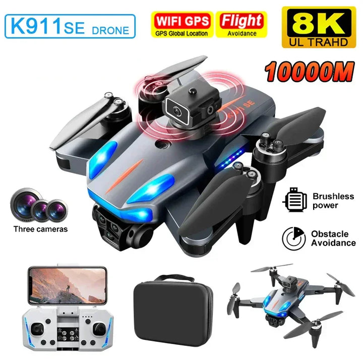 New K911 Drone 8K Professional GPS ESC HD Three Camera Aerial Photography Brushless Motor Foldable Quadcopter Toy Gifts