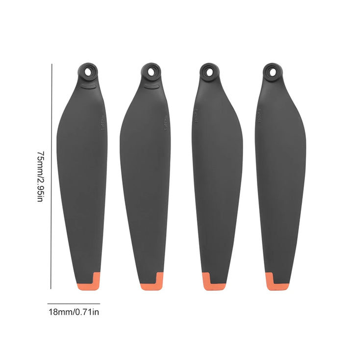 2 Pairs Mini Drone Propeller Replacement Accessories for DJI Mini 4 Pro TPU Drone Wing Blade Quick Release Spare Propeller Blade