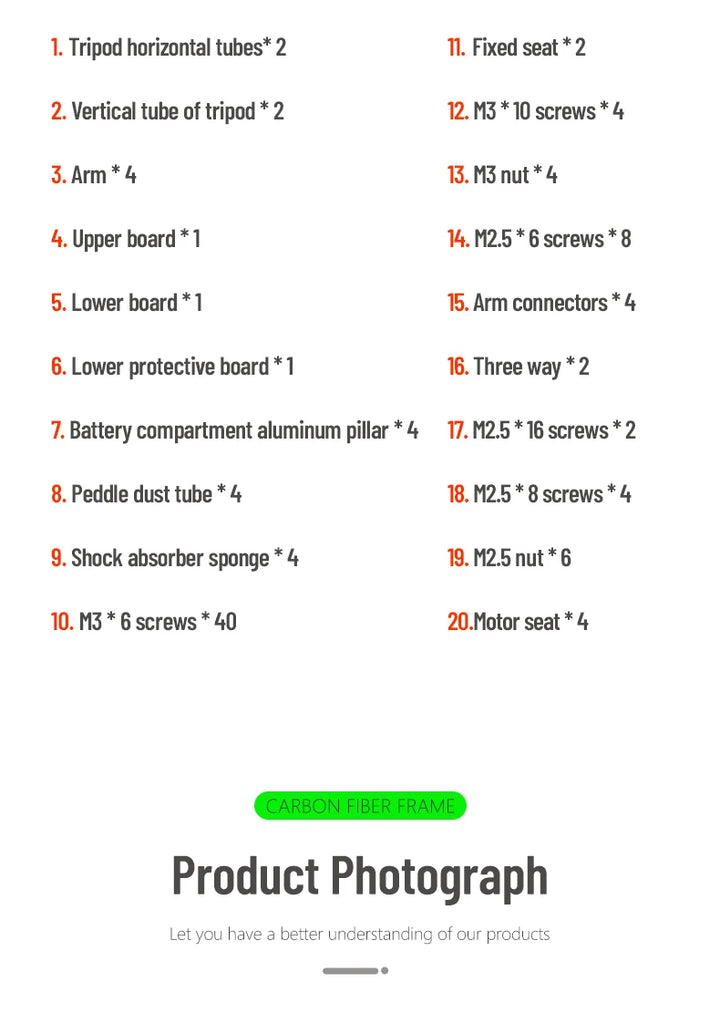 X400 X450 X500 X550 Carbon Fiber Quadcopter Frame Kit, 4-Axis FPV Training Drone for 8-13 Inch Propeller