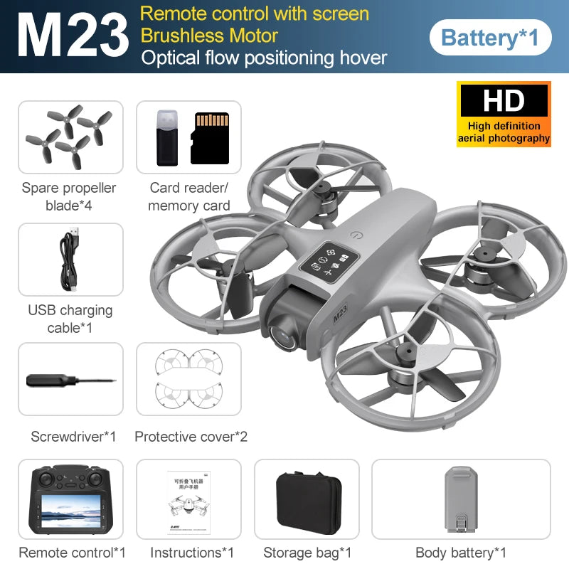New M23 drone 4K dual lens with screen control 360 degree stunt surface flip/mobile screen real-time transmission