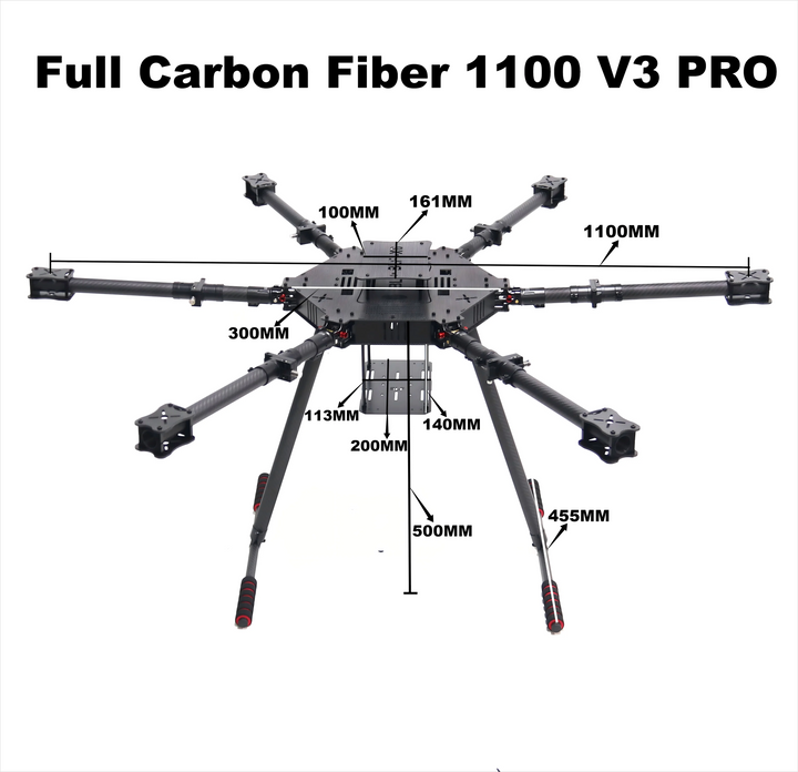 BCUBE Pixhawk PX4 LX1100 V3 PRO all Carbon Fiber 1100mm Six Rotor Frame Flight Controller Drone Hexa-Rotor