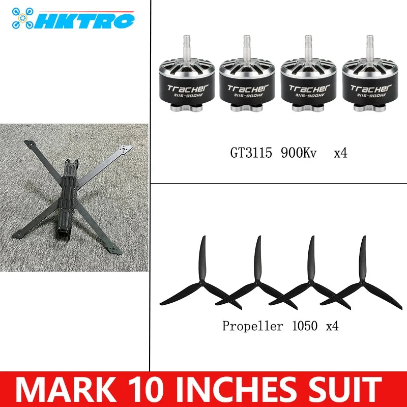 Raptor X 10 inch frame F405 V4 55A GT3115 900KV Brushless Motor FPV 5.8G VTX 2.5W Gemfan 1050 Propeller BAYCK 915 FOXEER CAT3