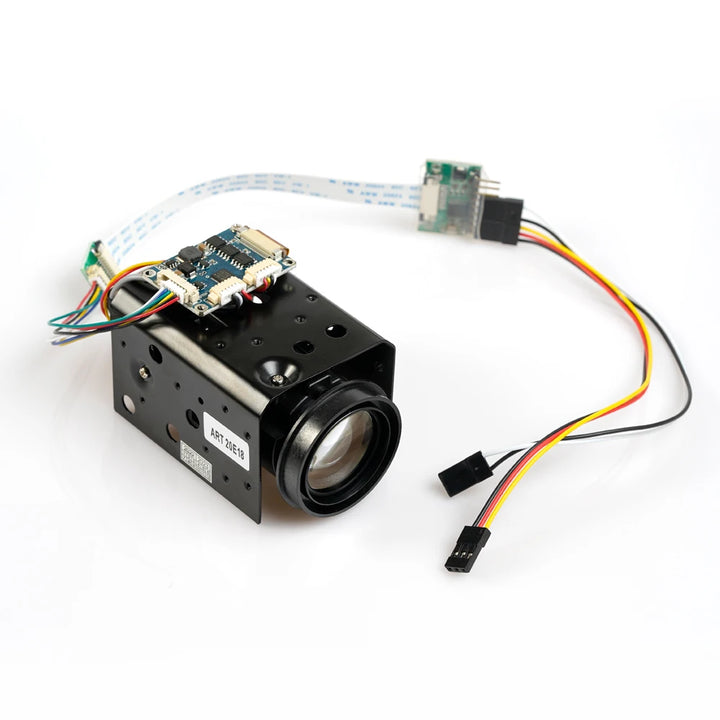 Foxeer 30x Optical Zoom Camera — 700TVL, Sony CCD + Effio DSP, PWM Control, AHD/CVI/CVBS, 10x/30x, for FPV UAV & Fixed-Wing