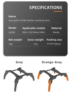 Landing Gear for Mavic Mini 2/SE Mini 4K Height Extended Leg Protector Quick Release Feet Extensions for DJI Drone Accessory - Thedroneflight