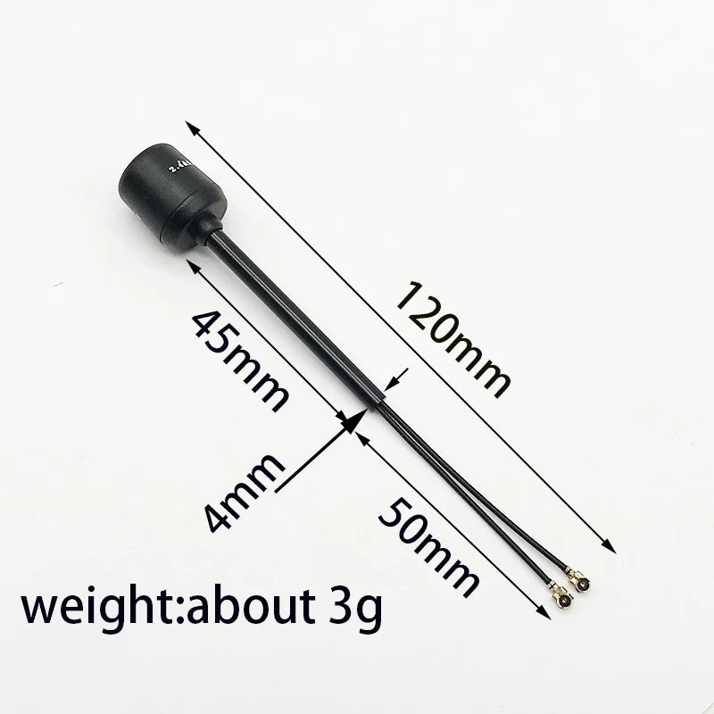Dual-Band FPV Antenna for DJI O3 Air Unit — 2.4/5.8GHz, IPEX1, 120mm / 150mm