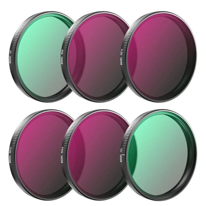 BRDRC UV/CPL/ND8/16/32/64 Filter Kits For DJI Osmo Action 3 4 5 Pro Optical Glass Aluminum Alloy Frame Action Camera Accessories