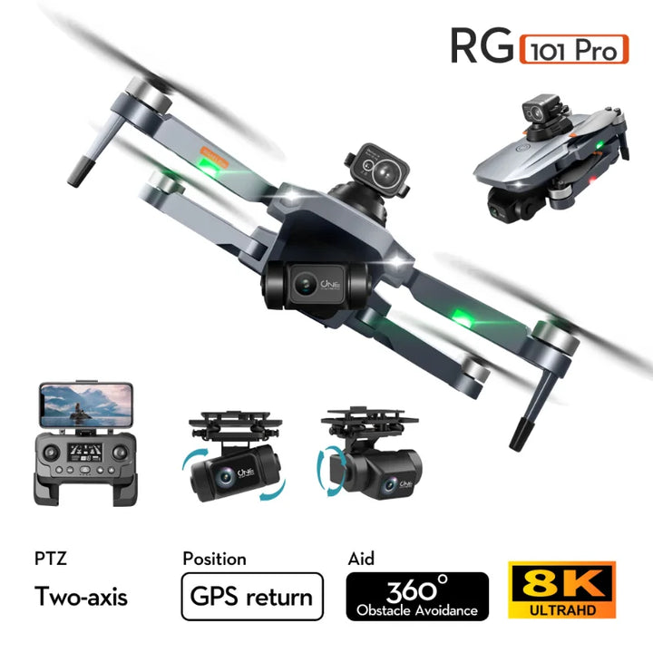 Drone Professional Control 3000Meters 8K Two Axis Mechanical Pan Tilt Camera Brushless Motor Laser Obstacle Avoidance GPS Drones