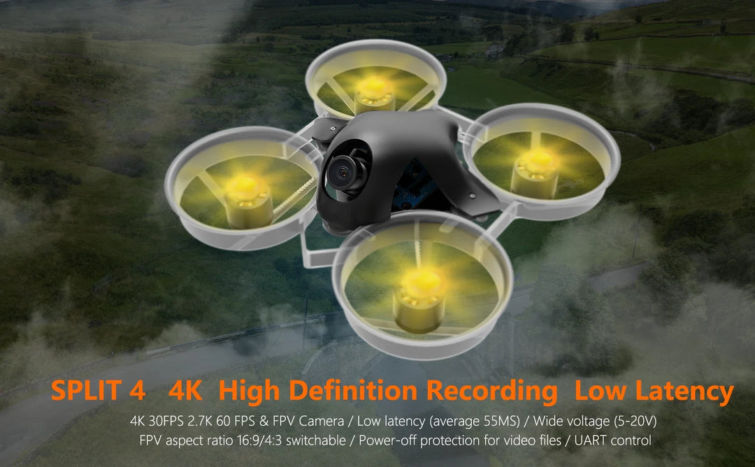 RunCam Split 4 V2 4K High Definition Recording / Low Latency FPV 2 IN 1 Camera For FPV Racing Drone Parts