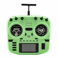 Green RadioMaster Boxer Crush transmitter, front view