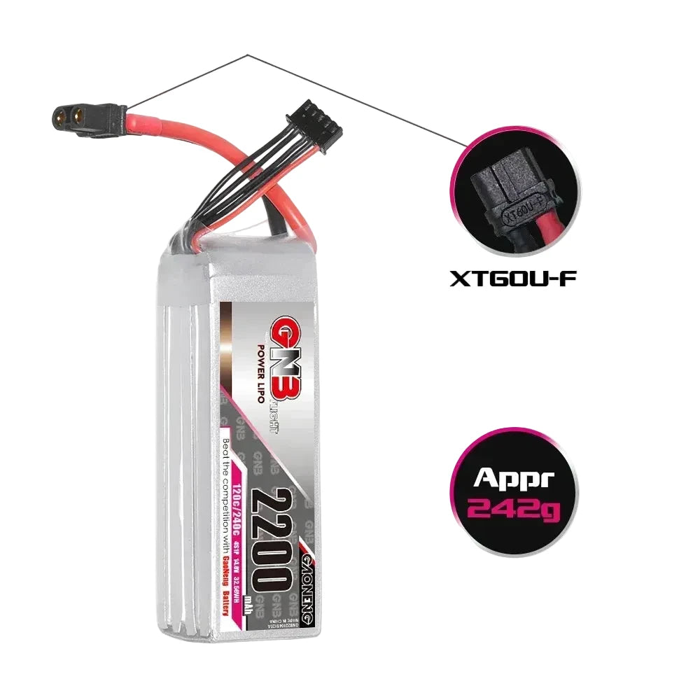 GNB Gaoneng 2200mAh 120C LiPo Battery | 2S–6S XT60