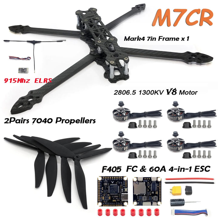 MARK4 7" Long Range FPV Frame Kit 2807 Motor F405 FC 60A ESC