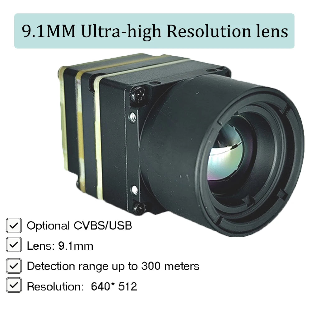 FPV UAV Infrared Thermal Imager Lens - HD 50FPS 256/384/640 Resolution CVBS/USB Interface
